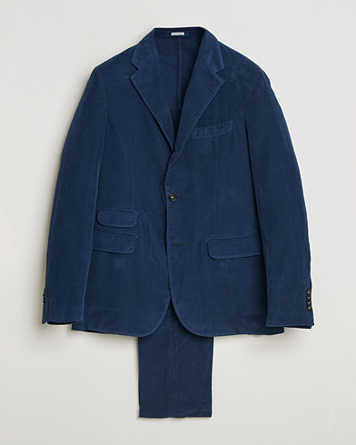 Massimo Alba Sloop Corduroy Suit Midnight Blue – Blå