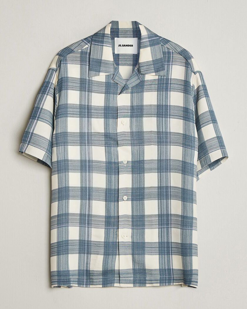 Jil Sander Vichy Check Camp Shirt Blue/White – Flerfarvet