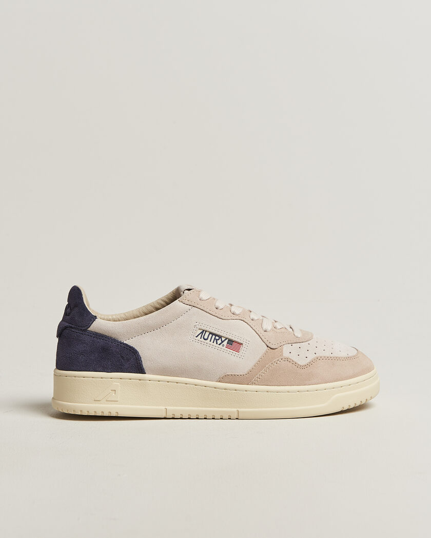Autry Medalist Low Suede Mix Sneaker Blue/White/Sand – Flerfarvet
