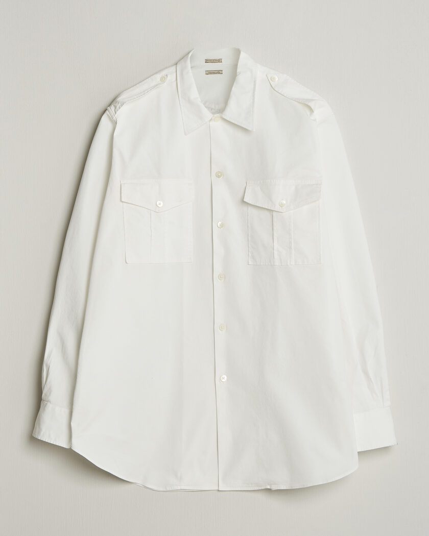 Massimo Alba Army Double Pocket Shirt White – Hvid
