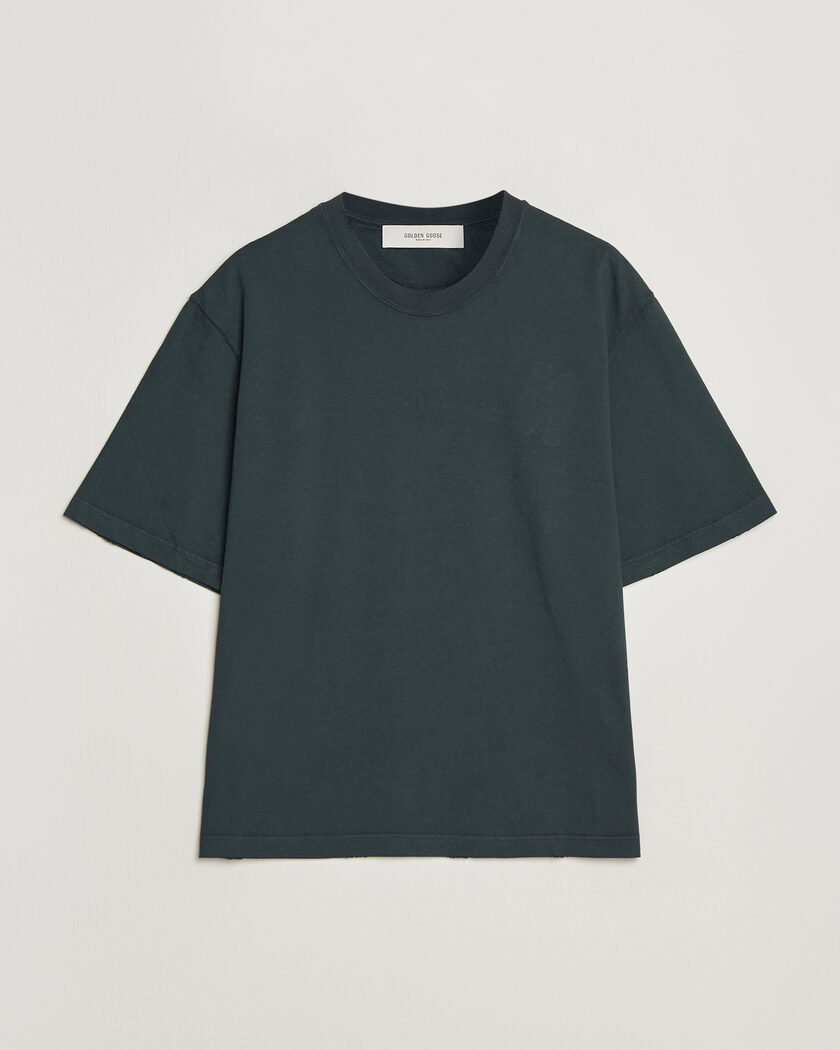 Golden Goose Relaxed Fit Cotton T-Shirt Washed Black – Sort