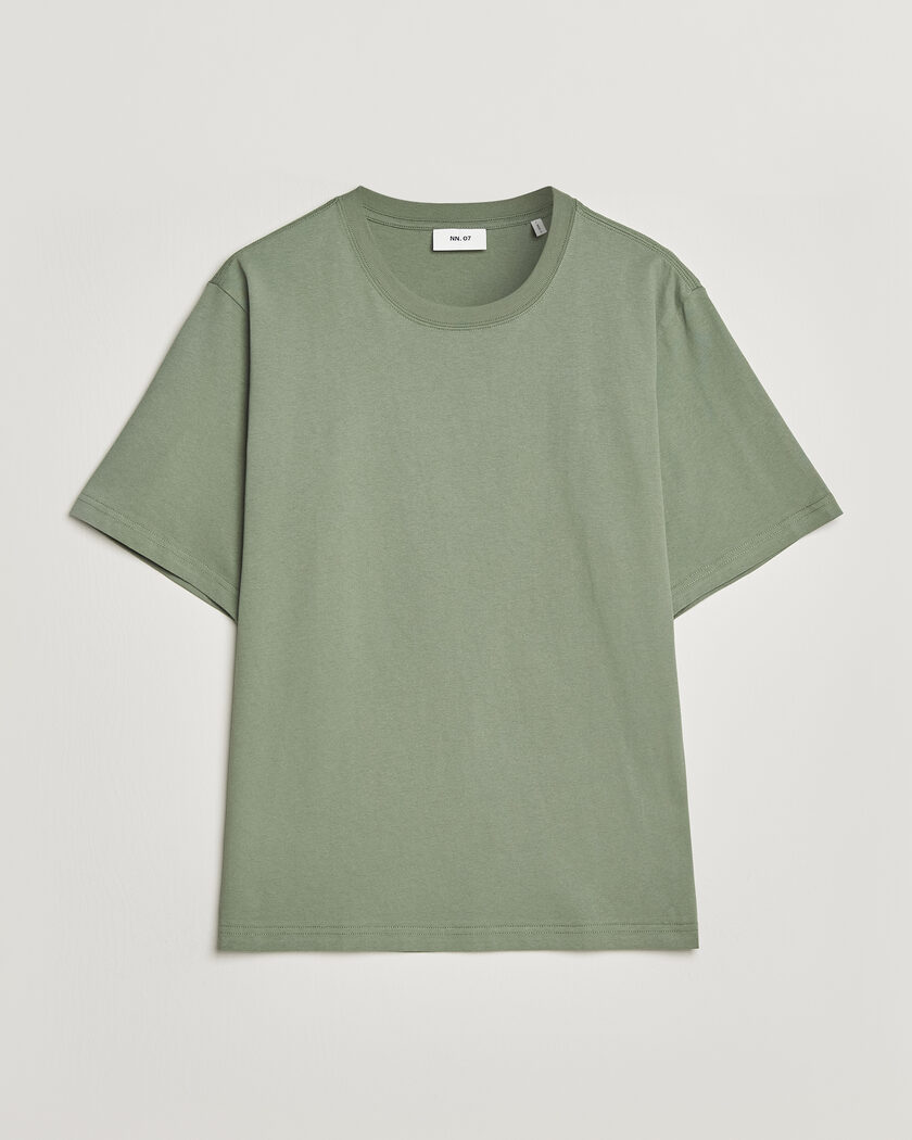 NN07 Jett Washed Crew Neck T-Shirt Sea Spray Green – Grøn