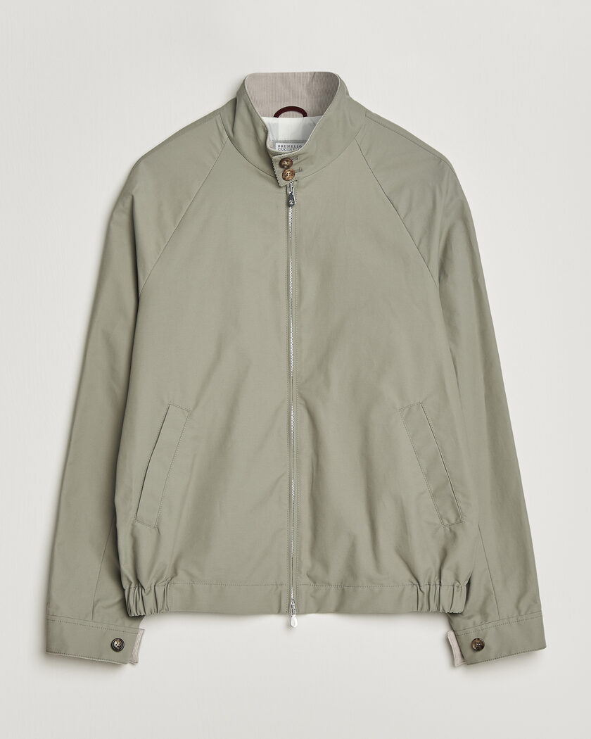 Brunello Cucinelli Raglan Harrington Jacket Olive – Grøn