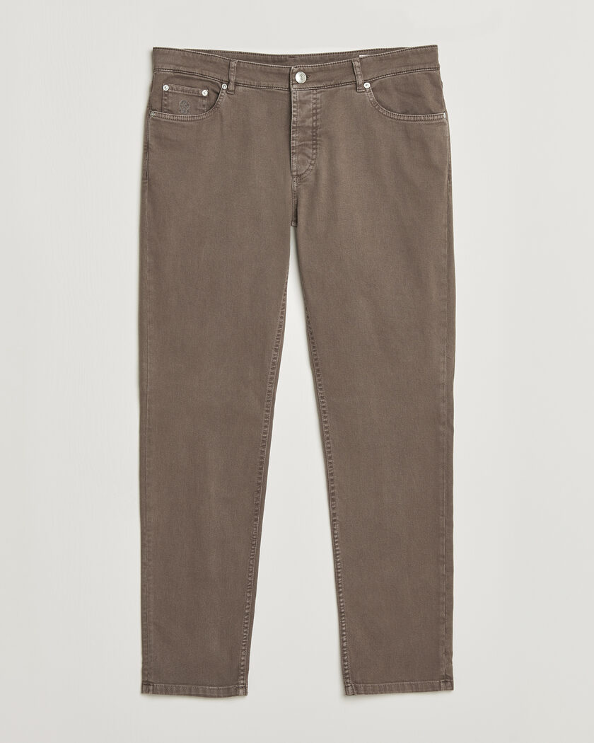 Brunello Cucinelli Traditional Fit Bull Denim Pants Dark Brown – Brun