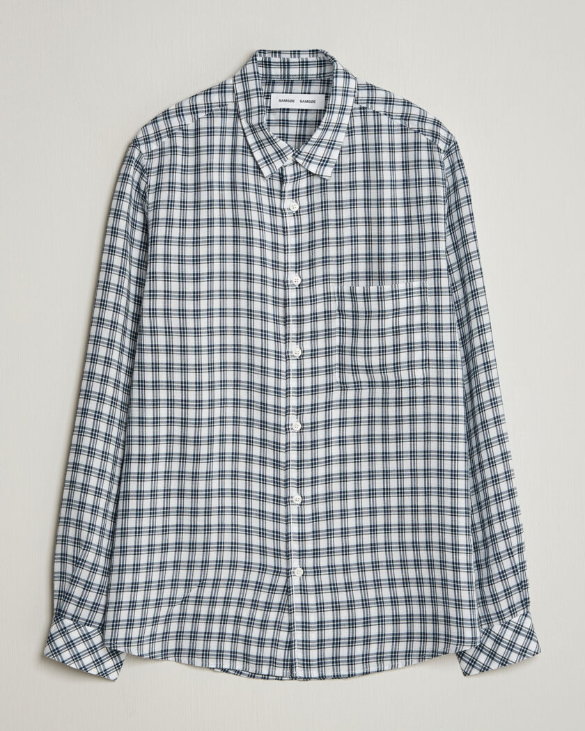 Samsøe Samsøe Ryan Tencel Checked Shirt Blue – Blå