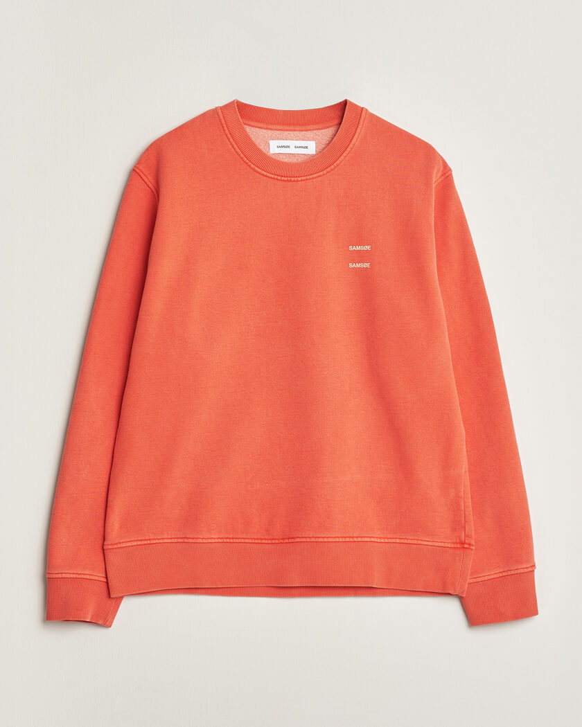 Samsøe Samsøe Joel Washed Organic Cotton Sweatshirt Aurora Red – Orange