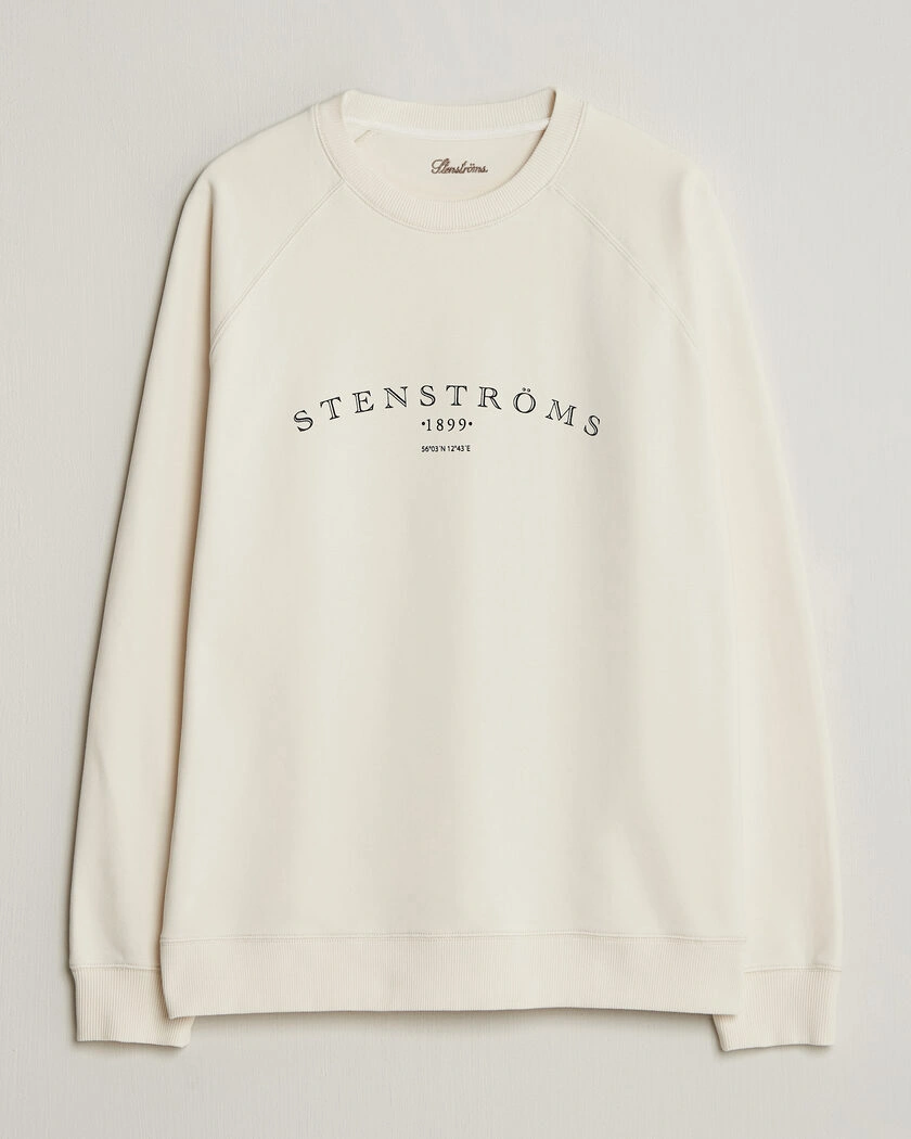Stenströms Raglan Crew Logo Sweater White – Hvid