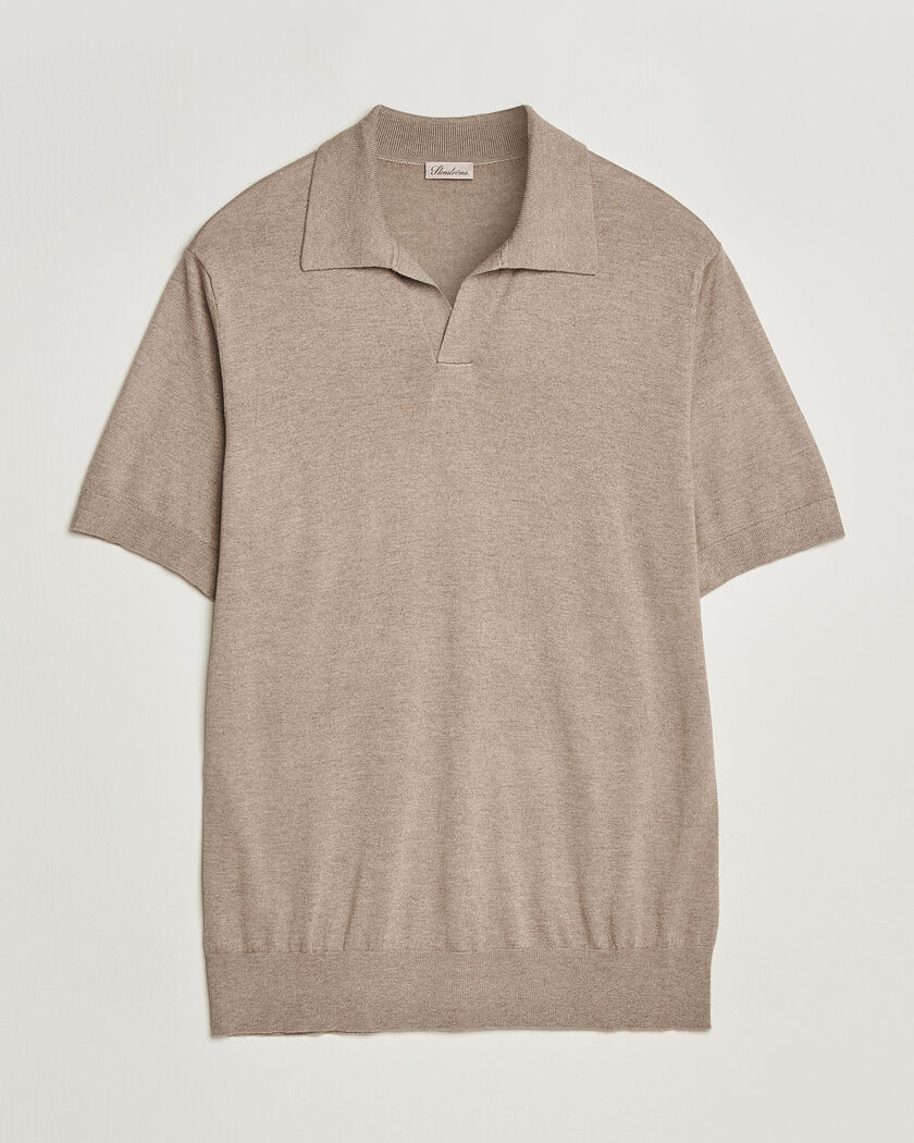 Stenströms Silk/Cashmere Polo Taupe – Beige