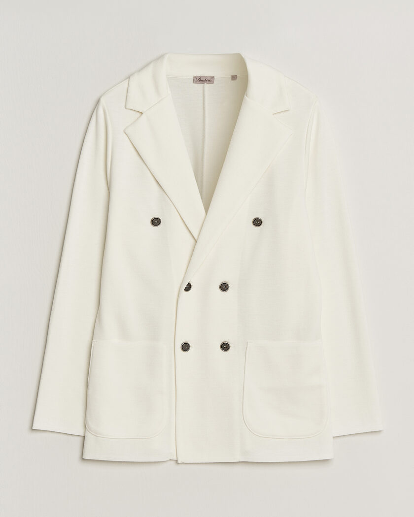 Stenströms Milano Knitted DB Textured Blazer White – Hvid