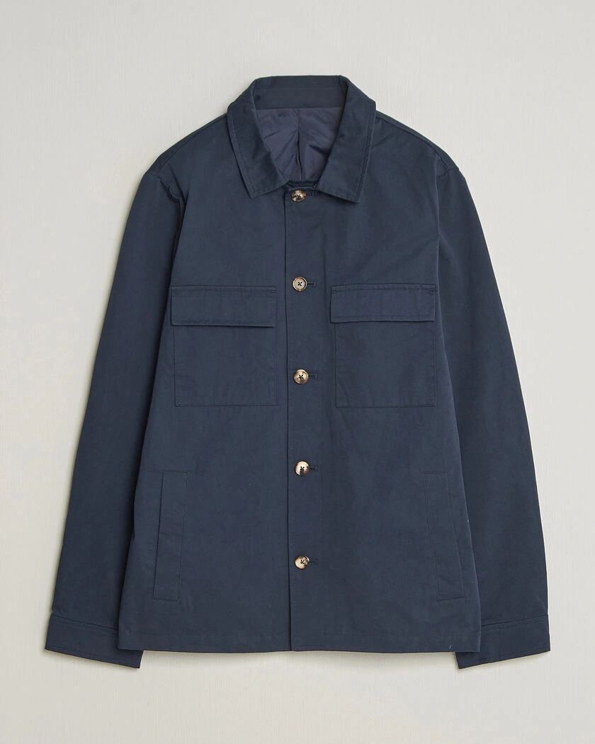 Stenströms Cotton Twill Overshirt Navy – Blå