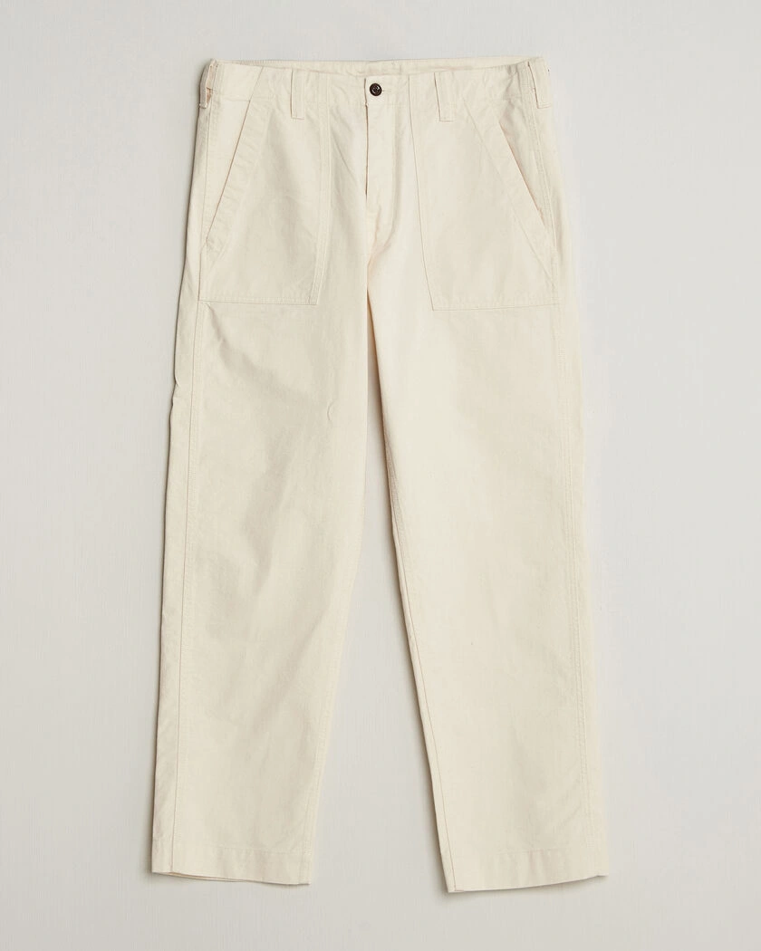 Drake's Twill Fatigue Trousers Ecru – Hvid