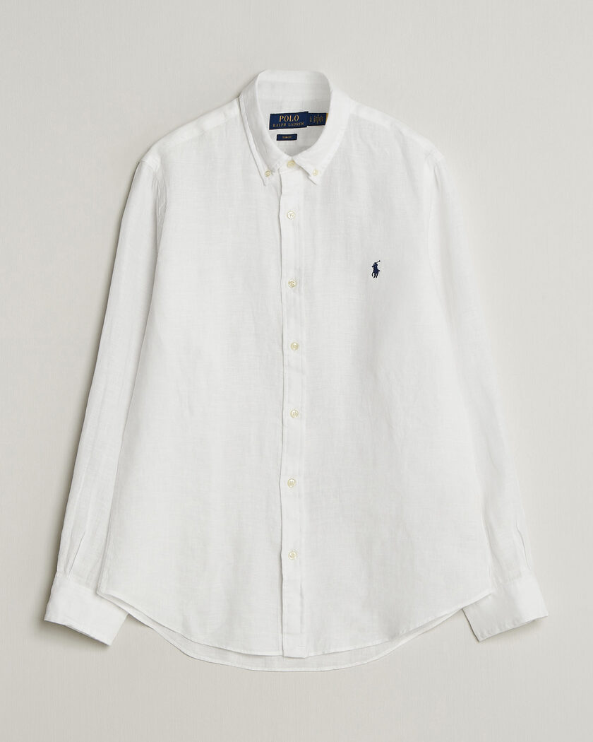 Polo Ralph Lauren Slim Fit Linen Shirt White – Hvid
