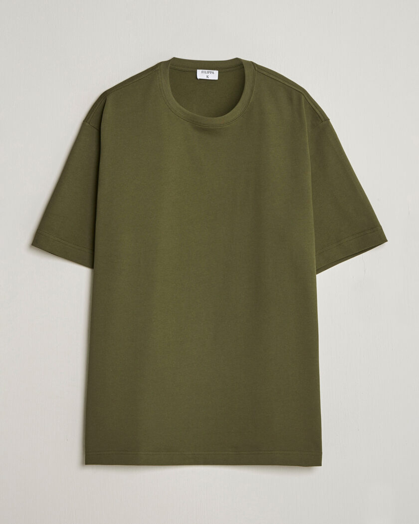 Filippa K Heavy Cotton Crew Neck T-Shirt Midnight Green – Grøn