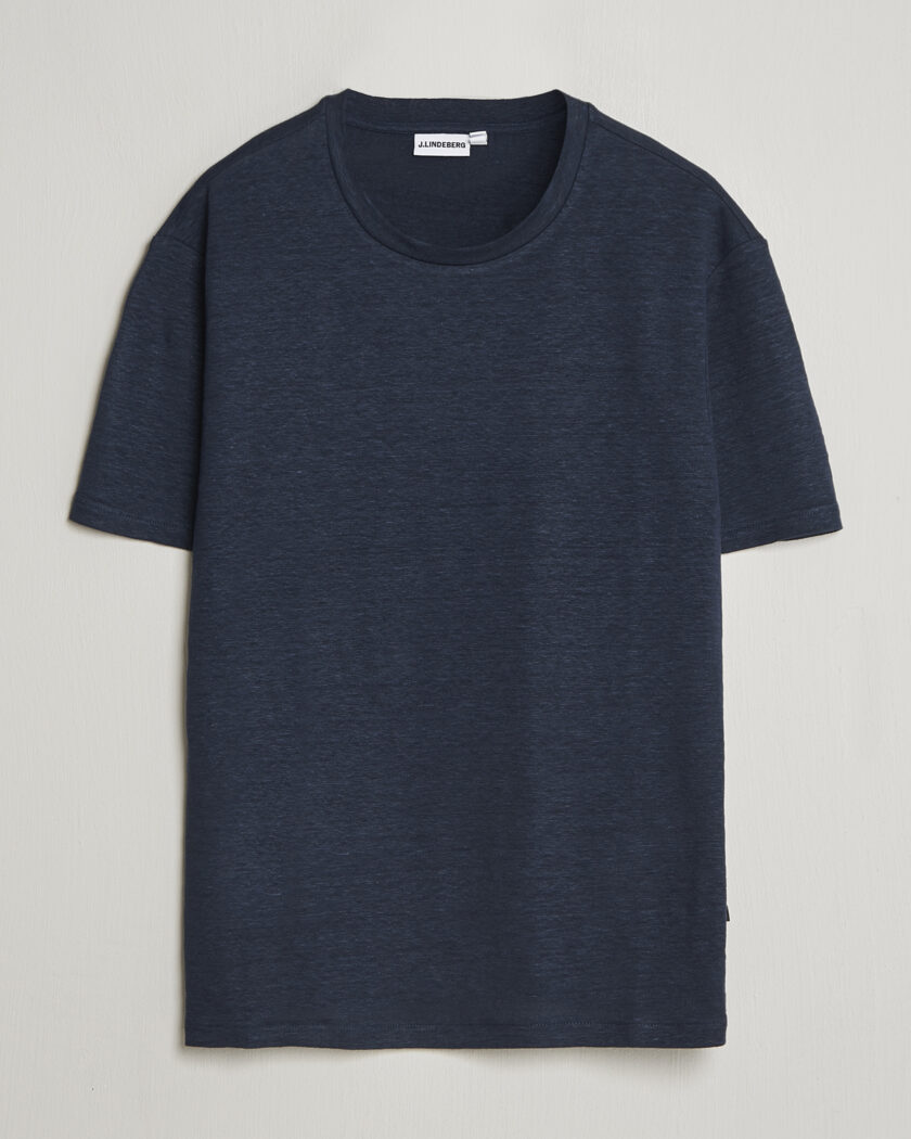 J.Lindeberg Coma Linen T-Shirt JL Navy – Blå