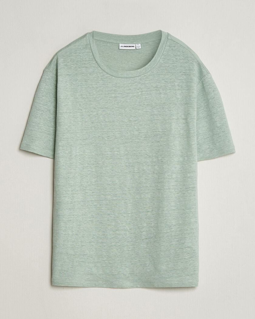 J.Lindeberg Coma Linen T-Shirt Jadeite – Grøn