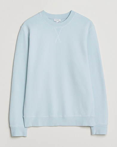 Sunspel Loopback Sweatshirt Pastel Blue – Blå