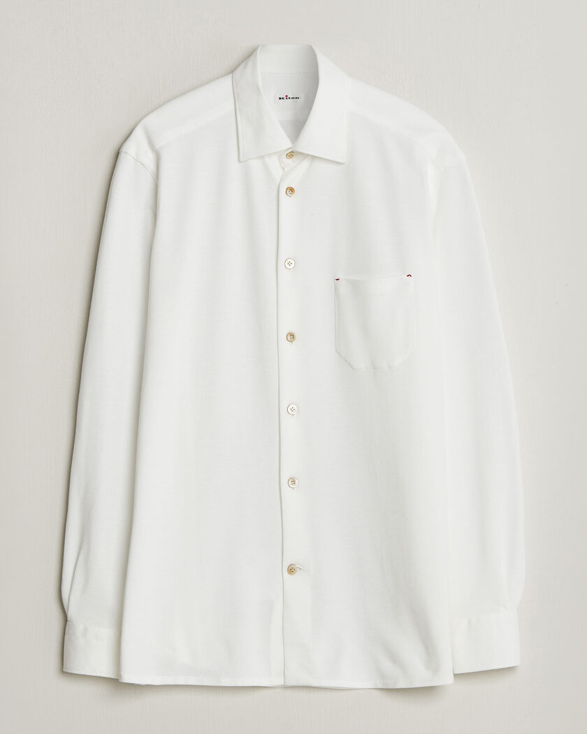 Kiton Jersey Piquet Shirt White – Hvid