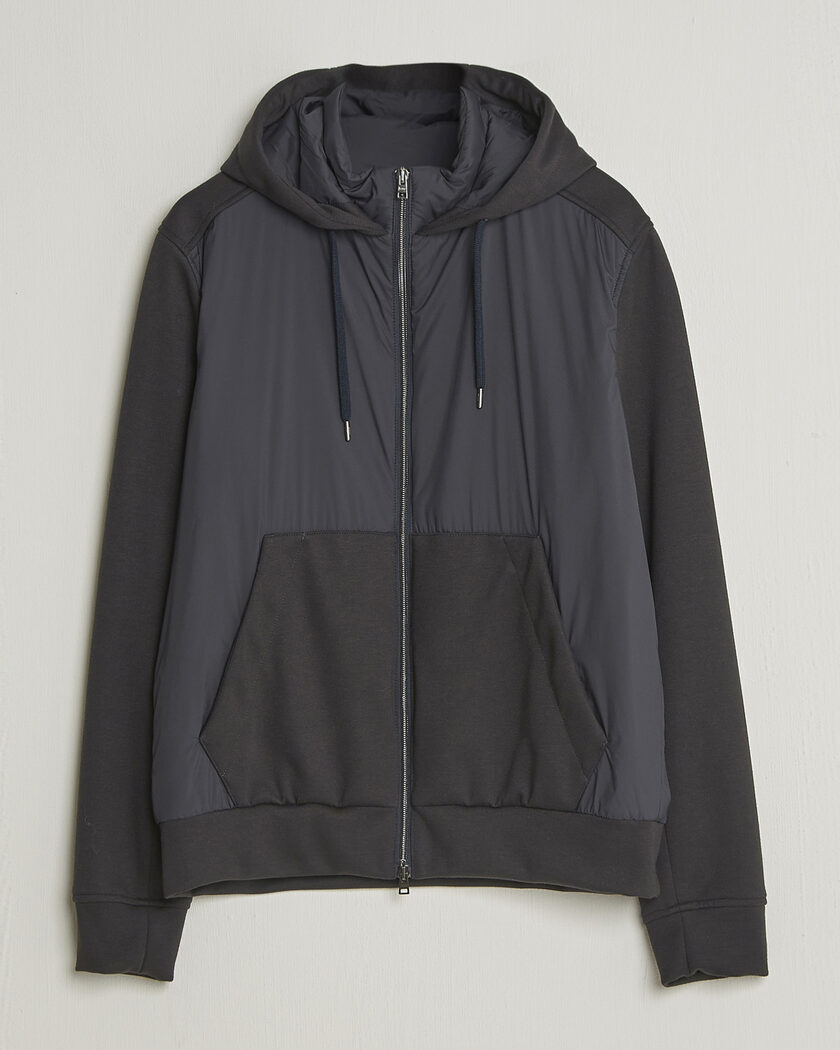 Herno Hooded Hybrid Jacket Navy – Blå