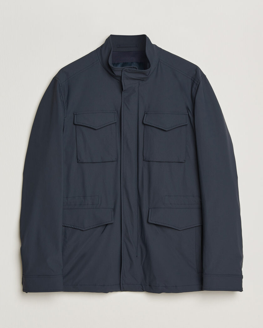 Herno Soft Nylon Field Jacket Navy – Blå