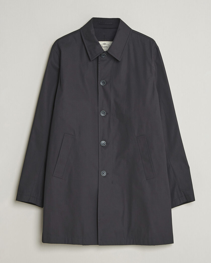 Herno Cotton Car Coat Navy – Blå