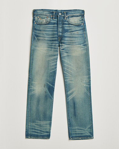 RRL Straight Fit 5-Pocket Denim Milner Wash – Blå