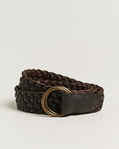 RRL Braided Belt Dark Brown – Brun