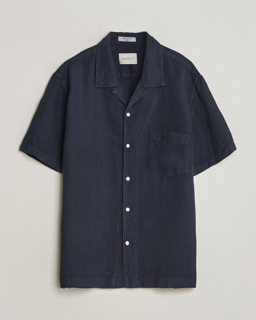Gant Regular Fit Garment Dyed Resort Shirt Blue – Blå