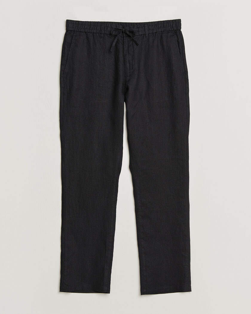 Gant Regular Fit Linen Drawstring Pants Black – Sort