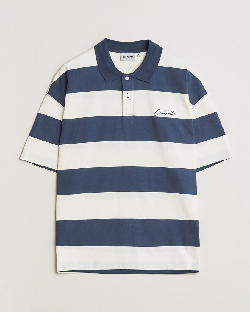 Carhartt WIP Delrey Polo Blue Stripe – Blå