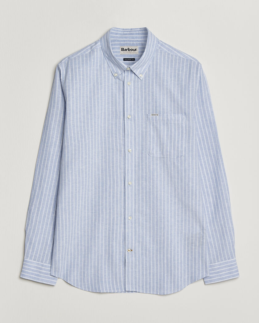 Barbour Lifestyle Nelson Striped Linen/Cotton Shirt Blue – Blå