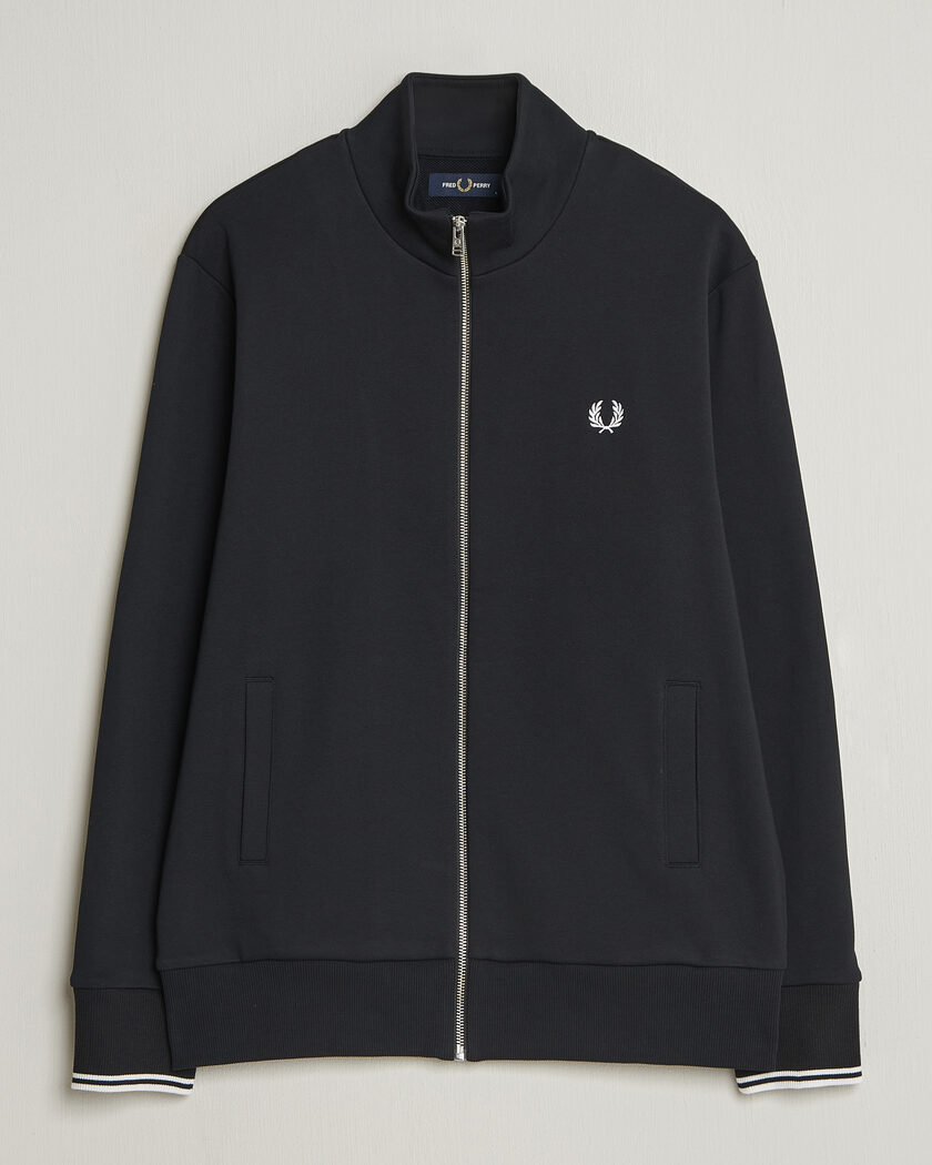 Fred Perry Full Zip Sweatshirt Black – Sort