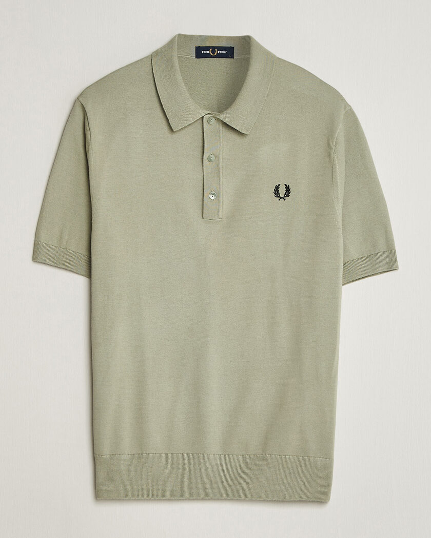 Fred Perry Cotton Knitted Polo Seagrass Green – Grøn