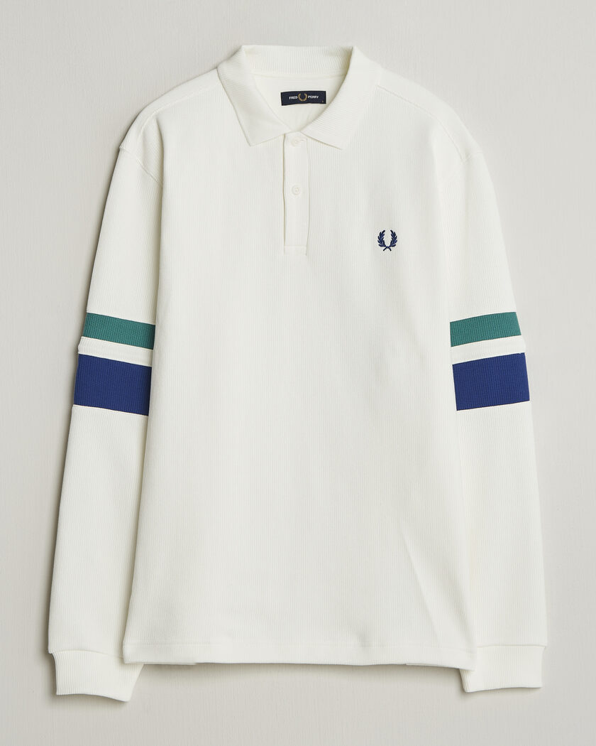 Fred Perry Tipped Sleeve Rugger Snow White – Hvid