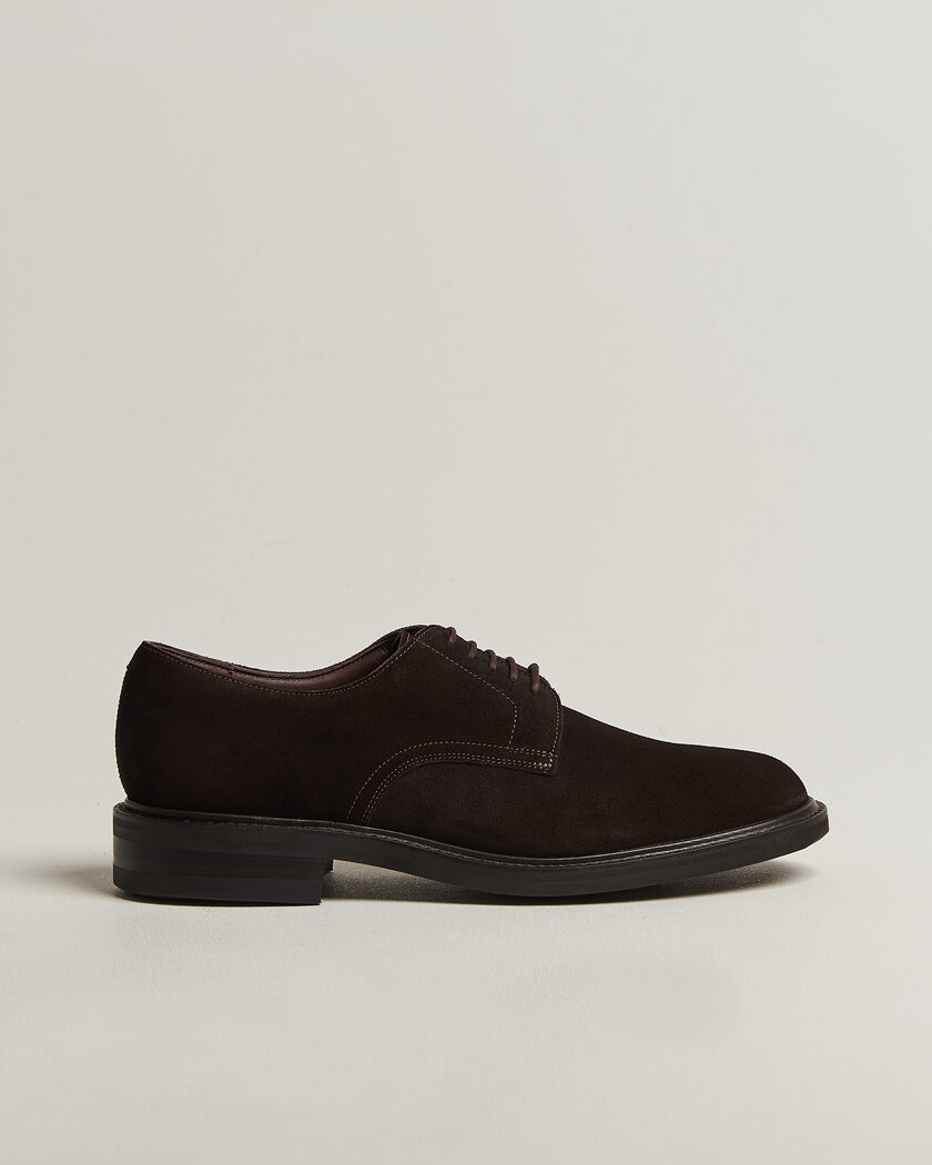Loake Shoemakers Barbican Suede Derby Dark Brown – Brun