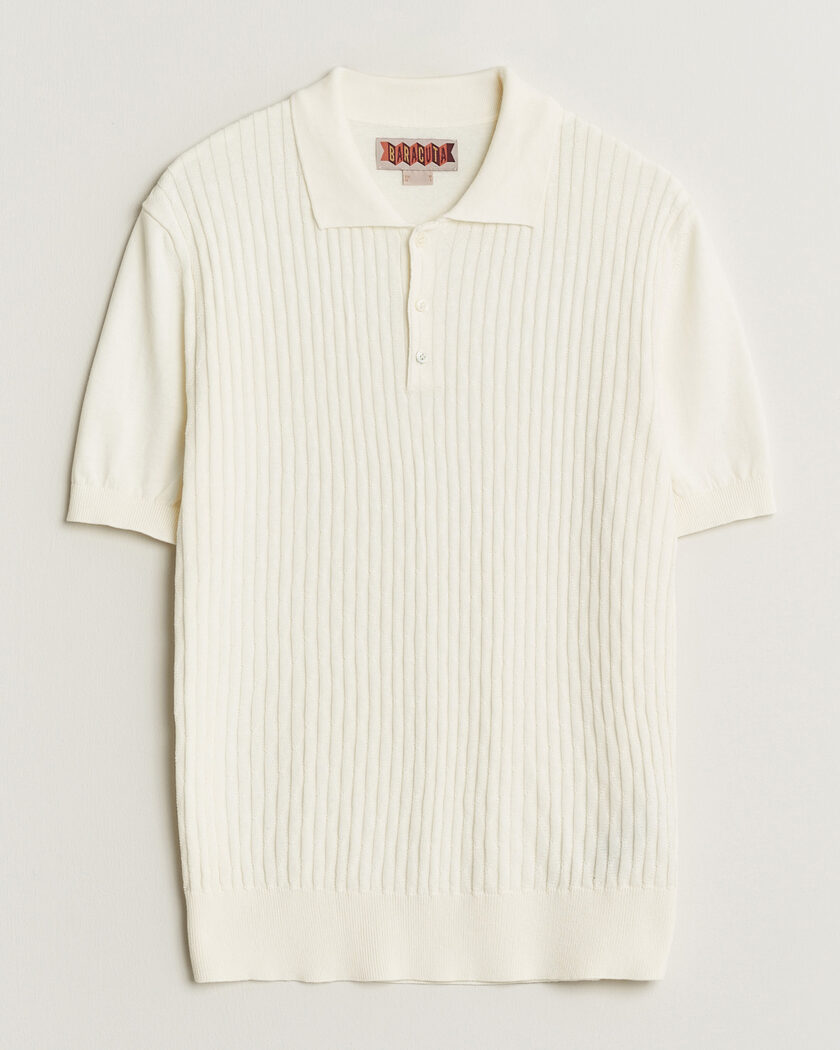 Baracuta Pattern Stich Polo Off White – Hvid