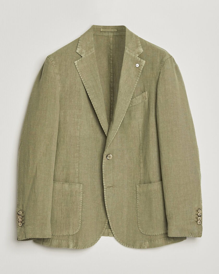 L.B.M. 1911 Jack Regular Fit Linen Blazer Olive – Grøn