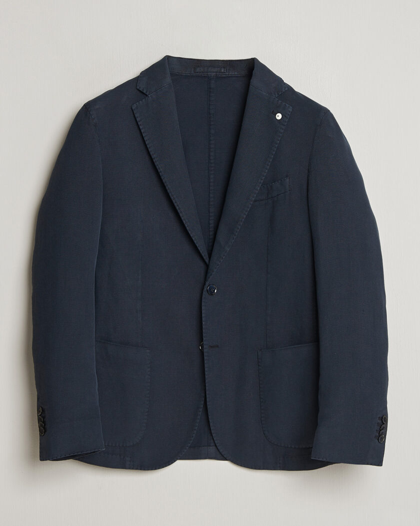 L.B.M. 1911 Jack Regular Fit Structured Cotton Blazer Navy – Blå