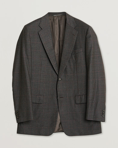 Pre-owned Corneliani Check Wool Blazer Brown 50 – Brun
