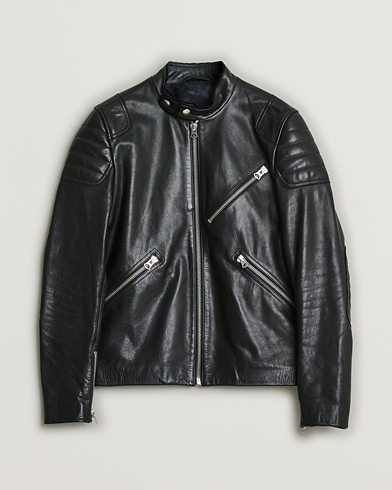 Pre-owned Acne Studios Oliver Leather Jacket Black 48 – Sort
