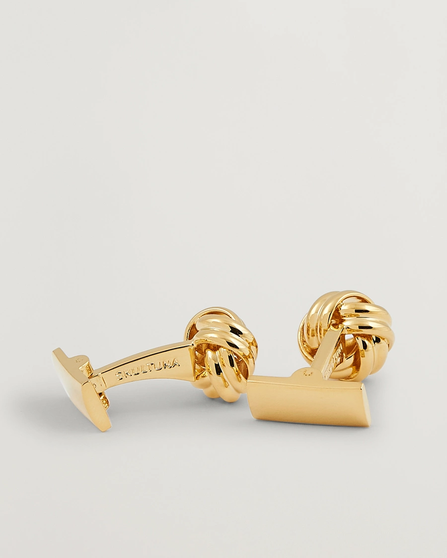 Herre | Manchetknapper | Skultuna | Cuff Links Black Tie Collection Knot Gold