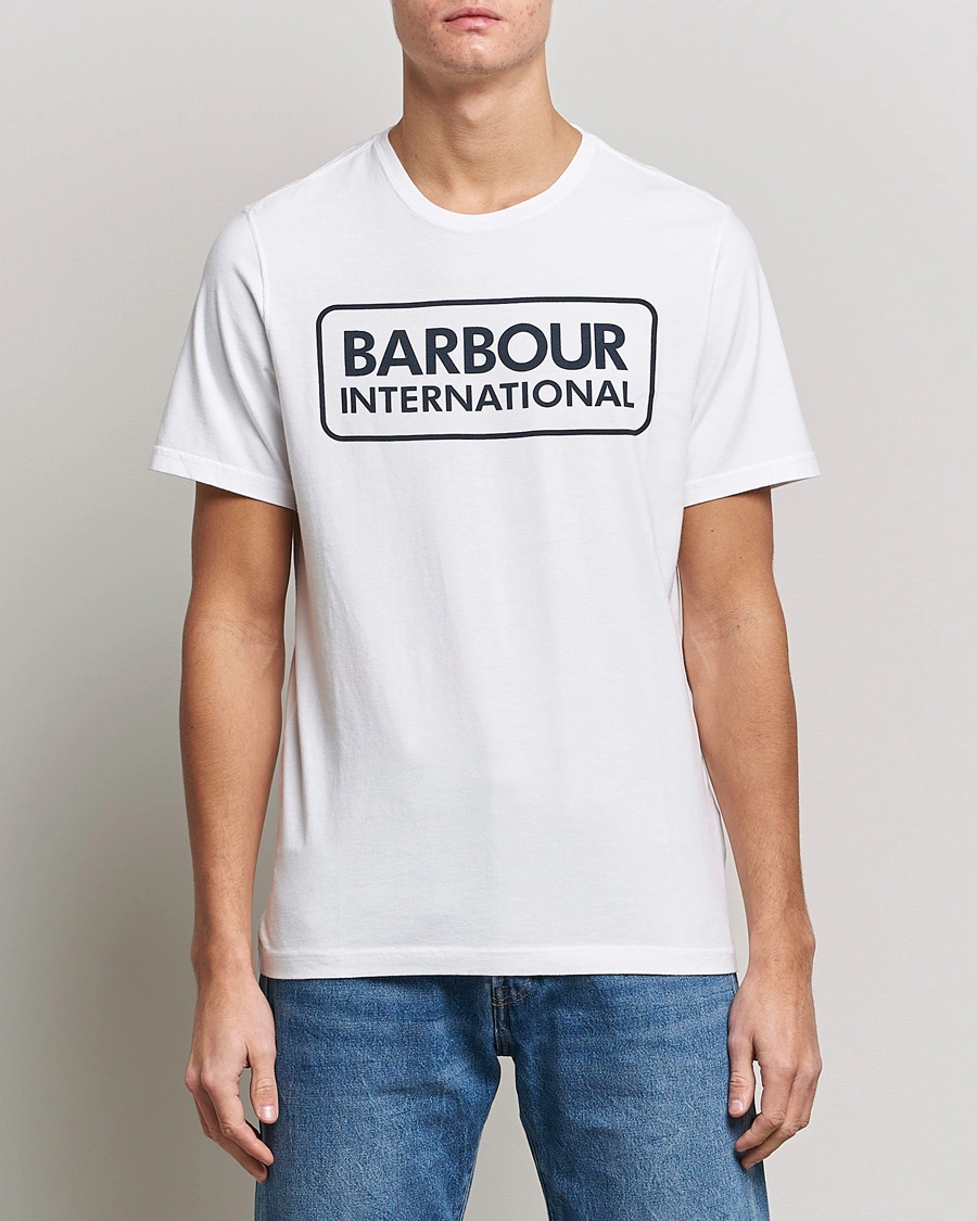 Herre | Tøj | Barbour International | Large Logo Crew Neck Tee White