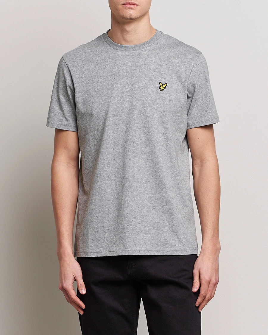 Herre | Tøj | Lyle & Scott | Crew Neck Organic Cotton T-Shirt Mid Grey Marl