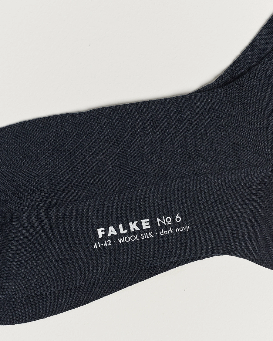 Herre | Undertøj | Falke | No. 6 Finest Merino & Silk Socks Dark Navy