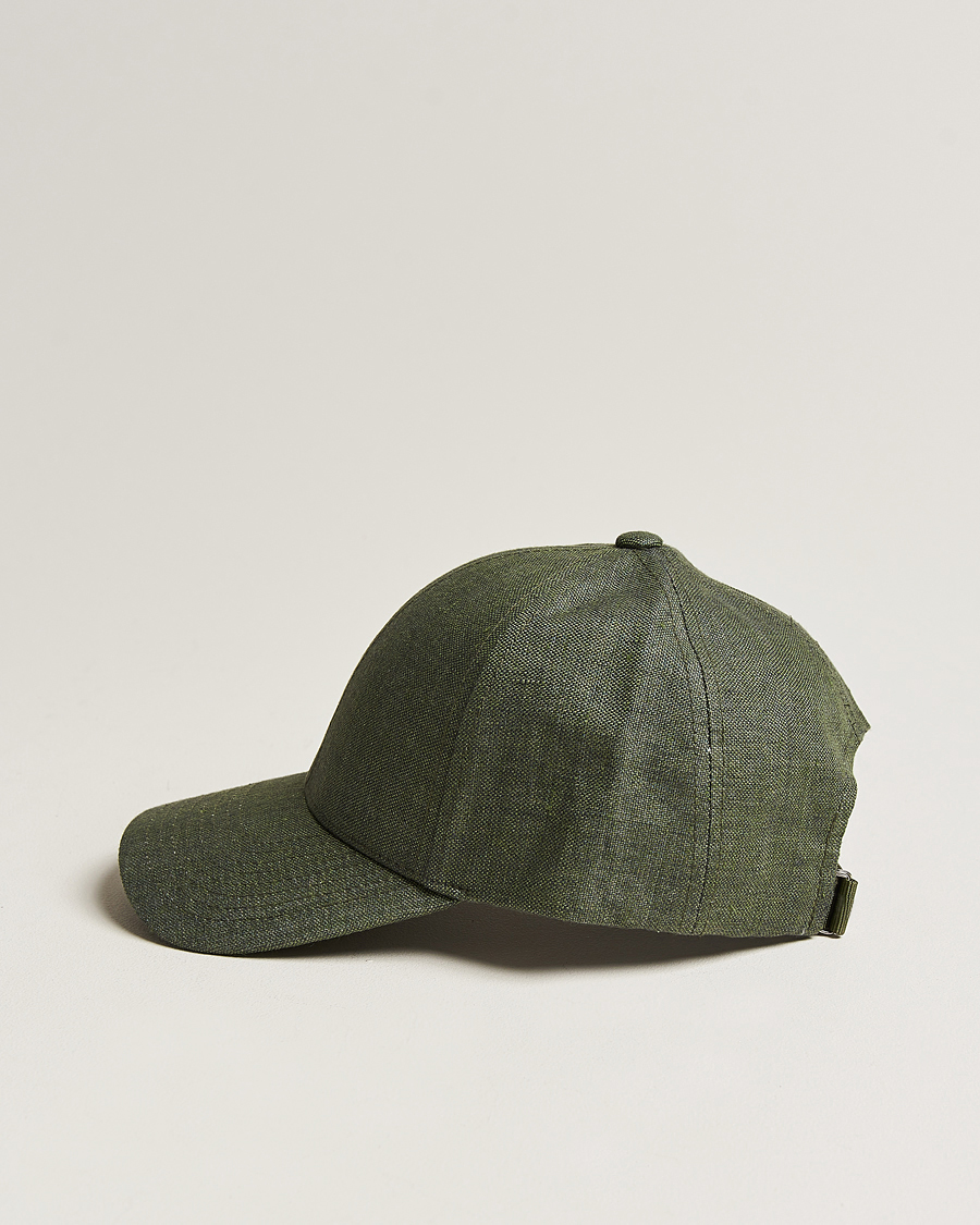 Herre | Tilbehør | Varsity Headwear | Linen Baseball Cap French Olive
