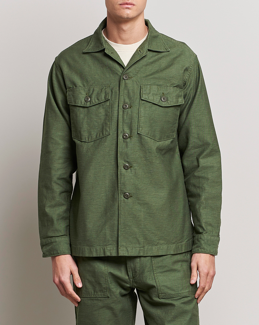 Herre | Tøj | orSlow | Cotton Sateen US Army Overshirt Green