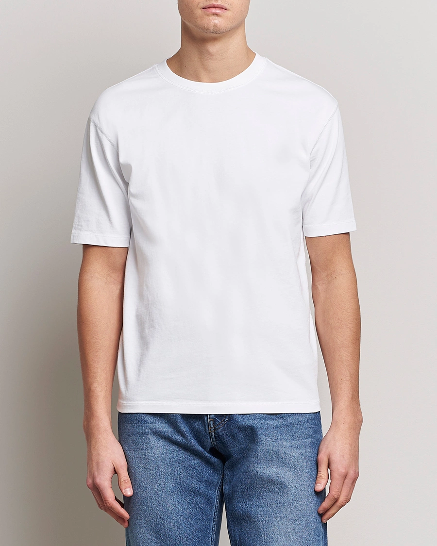 Herre | Hvide t-shirts | Drake\'s | Short Sleeve Hiking Tee White