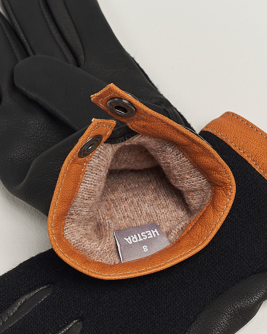 Herre |  | Hestra | Deerskin Wool Tricot Glove BlackBlack