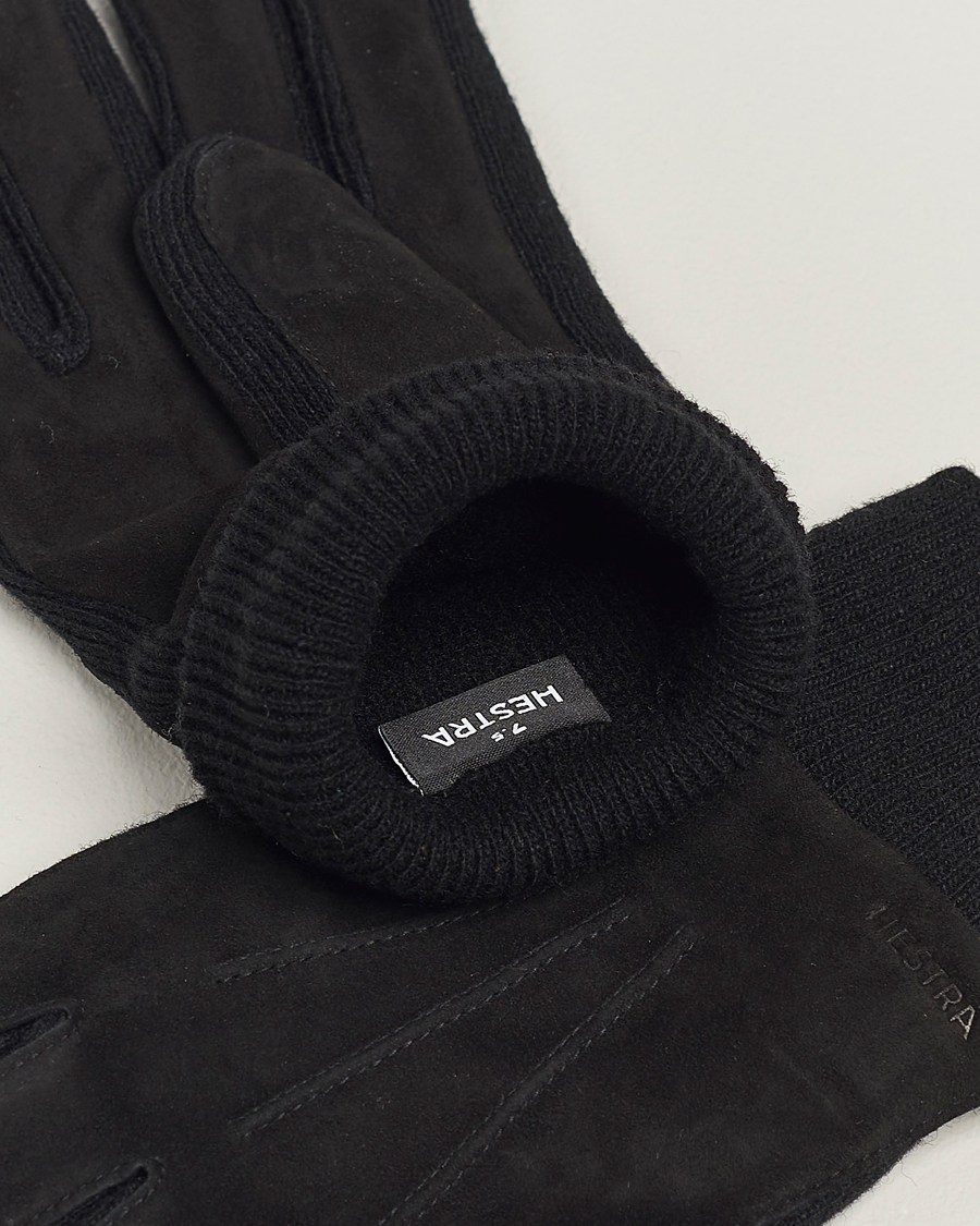 Herre | Handsker | Hestra | Geoffery Suede Wool Tricot Glove Black