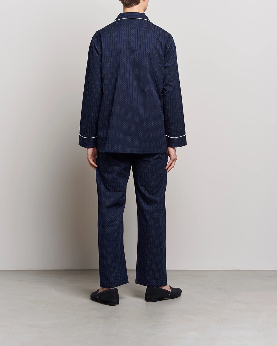 Herre | Pyjamas & Morgenkåber | Derek Rose | Royal Piped Cotton Pyjama Set Navy