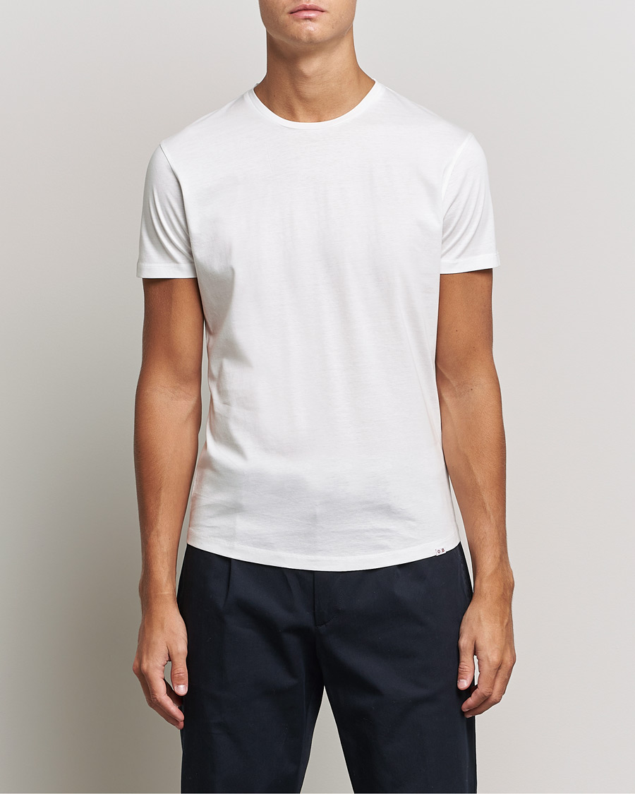 Herre | T-Shirts | Orlebar Brown | OB Crew Neck Mercerised Cotton Tee White